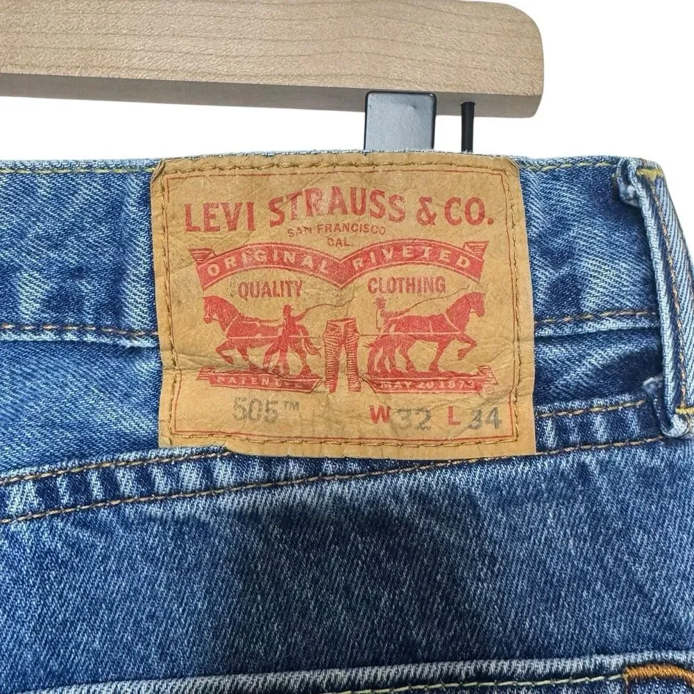 Levi's Mens 505‎ Jeans 32x34 100% cotton Straight Leg